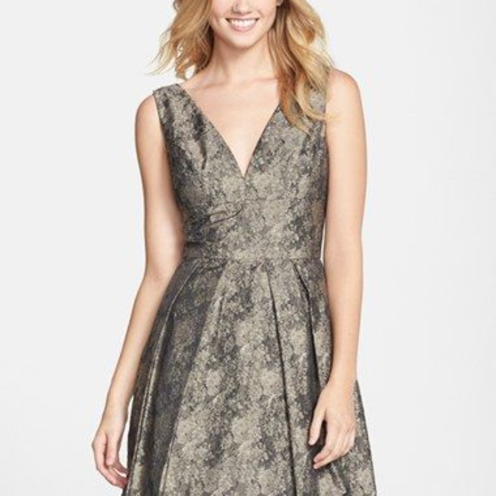 Vera Wang jacquard fit and flare dress size 10